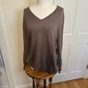 Worthington Brown V Neck Sweater Size 1X NWT